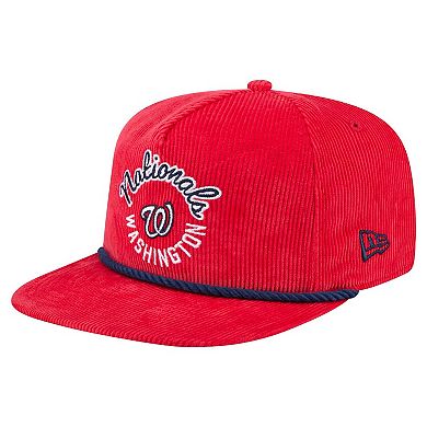 Men's New Era Red Washington Nationals Full Circle Corduroy Golfer Adjustable Hat
