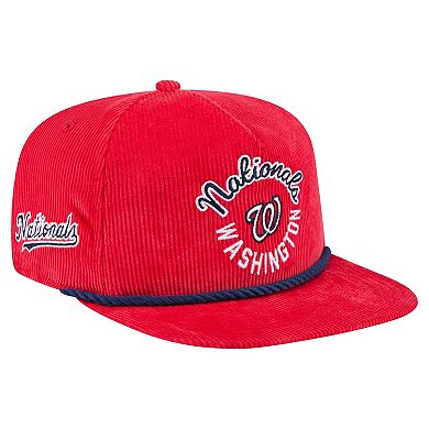 Men's New Era Red Washington Nationals Full Circle Corduroy Golfer Adjustable Hat