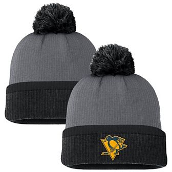 Women's Fanatics Charcoal Pittsburgh Penguins Cuffed Knit Hat with Pom
