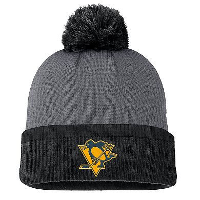 Women's Fanatics Charcoal Pittsburgh Penguins Cuffed Knit Hat with Pom