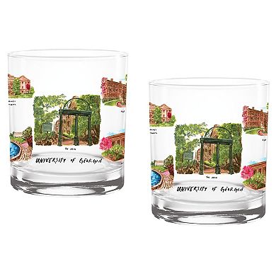Georgia Bulldogs 2-Pack 14oz. Laura Wilcox University Rocks Set