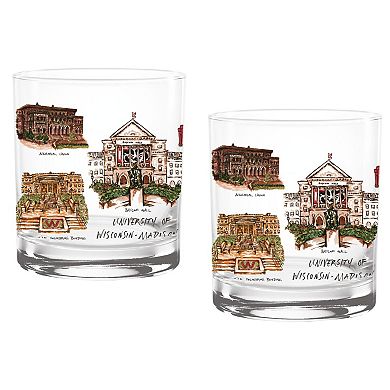 Wisconsin Badgers 2-Pack 14oz. Laura Wilcox University Rocks Set
