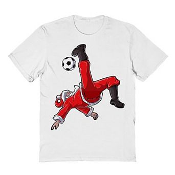 Men's Santa Soccer Football Christmas Graphic Tee