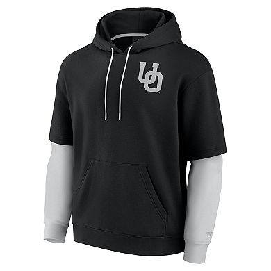 Men's Fanatics Black Oregon Ducks Sleek Pullover Hoodie