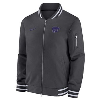 Men's Nike Anthracite Kansas State Wildcats Full-Zip Bomber Jacket