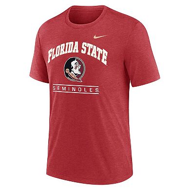 Men's Nike Garnet Florida State Seminoles Arch Over Logo Tri-Blend T-Shirt