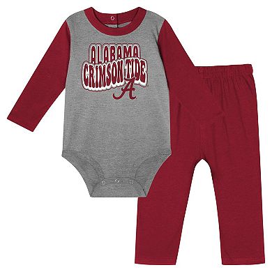 Newborn & Infant Alabama Crimson Tide Double Up Long Sleeve Bodysuit & Pant Set