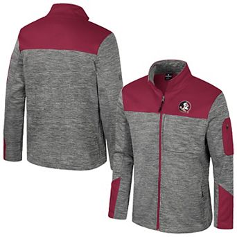 Men's Colosseum Gray/Garnet Florida State Seminoles Guard Full-Zip Jacket