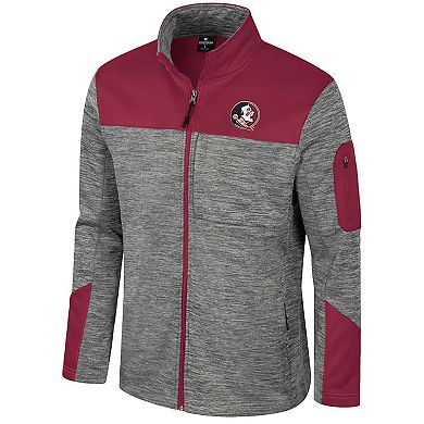 Men's Colosseum Gray/Garnet Florida State Seminoles Guard Full-Zip Jacket