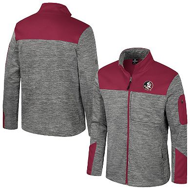 Men's Colosseum Gray/Garnet Florida State Seminoles Guard Full-Zip Jacket