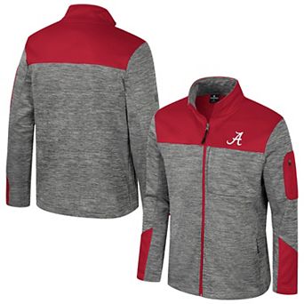 Men's Colosseum Gray/Crimson Alabama Crimson Tide Guard Full-Zip Jacket