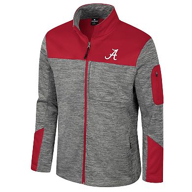 Men's Colosseum Gray/Crimson Alabama Crimson Tide Guard Full-Zip Jacket