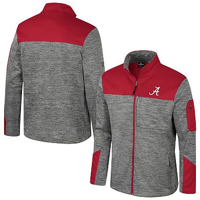 Men's Colosseum Gray/Crimson Alabama Crimson Tide Guard Full-Zip Jacket