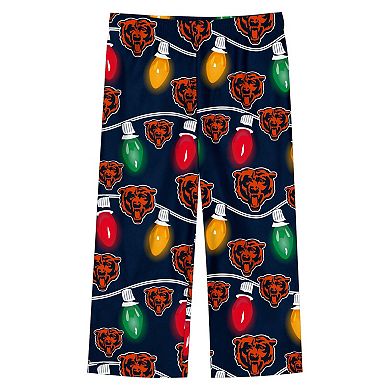 Toddler Chicago Bears Two-Piece Garland Holiday Long Sleeve Pajama Set