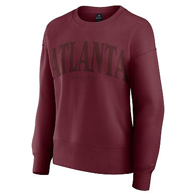 Women's Fanatics Burgundy Atlanta Braves Elements Flow Pullover Sweatshirt