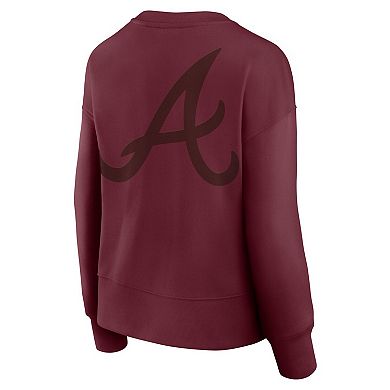 Women's Fanatics Burgundy Atlanta Braves Elements Flow Pullover Sweatshirt