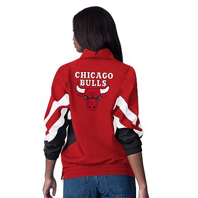 Women's Starter Red Chicago Bulls Renegade Oxford Half-Zip Jacket