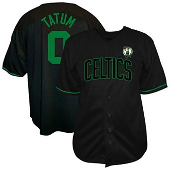 Men's Profile Jayson Tatum Black Boston Celtics Big & Tall Name & Number Button-Up Jersey