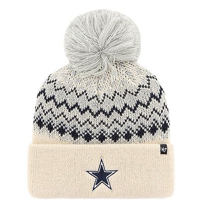 Women s 47 Cream Dallas Cowboys Elsa Cuffed Knit Hat with Pom
