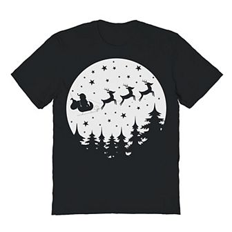 Men's Vector Christmas Moon Christmas Graphic Tee