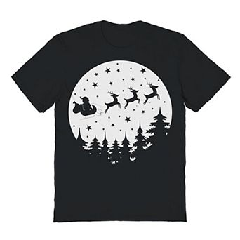 Men's Vector Christmas Moon Christmas Graphic Tee