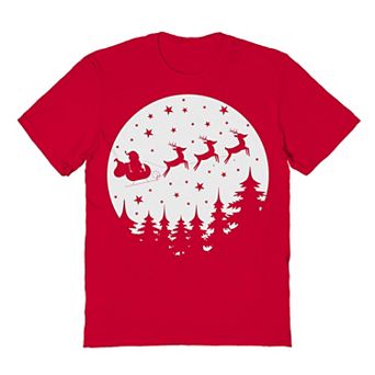 Men's Vector Christmas Moon Christmas Graphic Tee