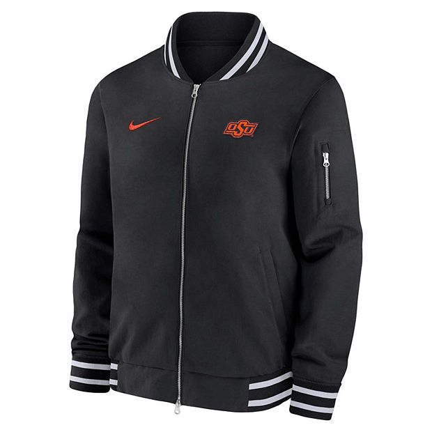 Men s Nike Black Oklahoma State Cowboys Full Zip Bomber Jacket
