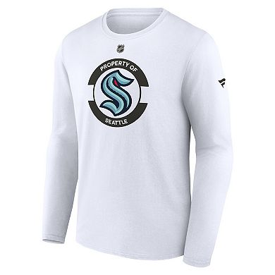 Men's Fanatics White Seattle Kraken Authentic Pro Core Secondary Long Sleeve T-Shirt