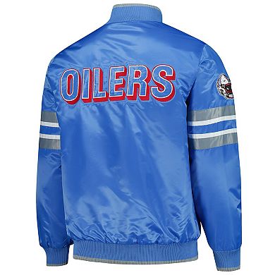 Men's Starter Light Blue Houston Oilers Gridiron Classics Vintage Logo Scout I Full-Snap Varsity Jacket