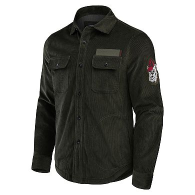Men's Darius Rucker Collection by Fanatics Olive Georgia Bulldogs Corduroy Full-Button Shacket