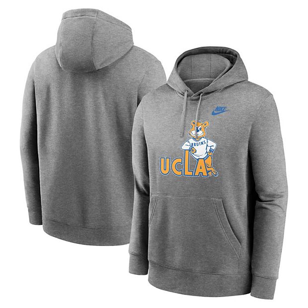 【Nike】UCLA Bruins Legacy Retro College Pullover Hoodie Men's Nike Heather Gray UCLA Bruins Legacy Logo Club Fleece