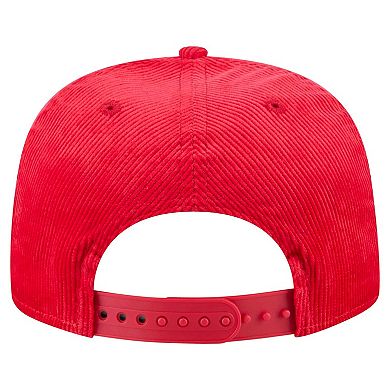 Men's New Era Red Cincinnati Reds Full Circle Corduroy Golfer Adjustable Hat