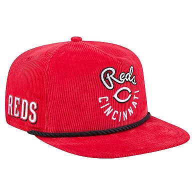 Men's New Era Red Cincinnati Reds Full Circle Corduroy Golfer Adjustable Hat