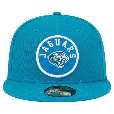 Men's New Era Teal Jacksonville Jaguars Checkered 59FIFTY Fitted Hat