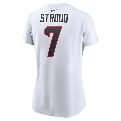 Women's Nike C.J. Stroud White Houston Texans Player Name & Number T-Shirt