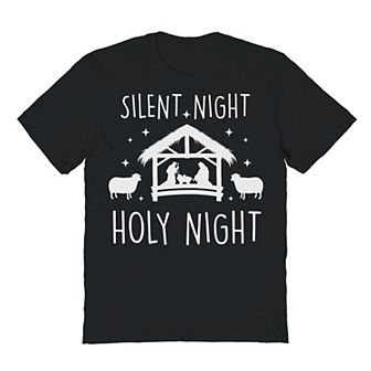 Men's Silent Night Holy Night Christmas Graphic Tee
