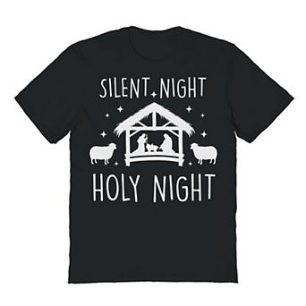 Men's Silent Night Holy Night Christmas Graphic Tee