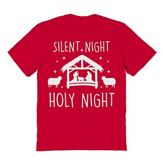 Men's Silent Night Holy Night Christmas Graphic Tee