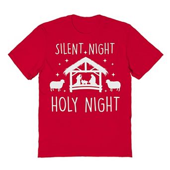 Men's Silent Night Holy Night Christmas Graphic Tee