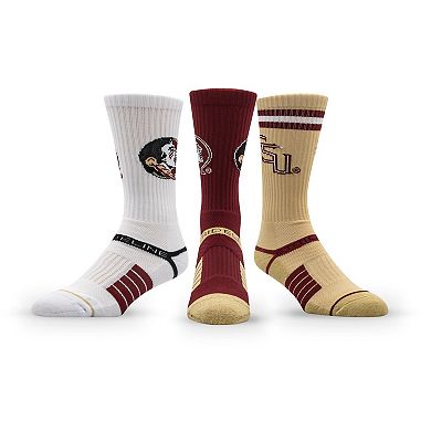 Unisex Strideline Florida State Seminoles Premium Knit Crew Socks Three-Pack