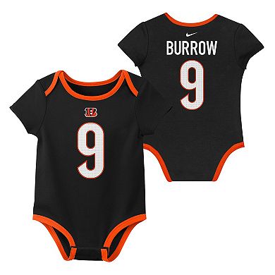 Newborn & Infant Nike Joe Burrow Cincinnati Bengals Three-Pack Bodysuit Set