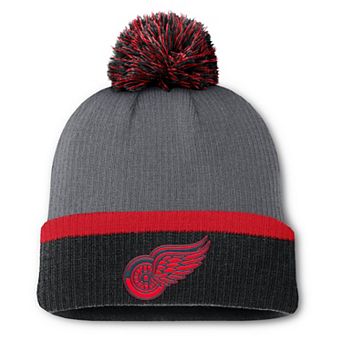 Women's Fanatics Charcoal Detroit Red Wings Cuffed Knit Hat with Pom