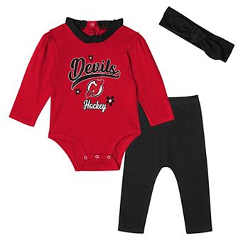 Girls Infant Red New Jersey Devils Rink Queen Long Sleeve 3 pc Set