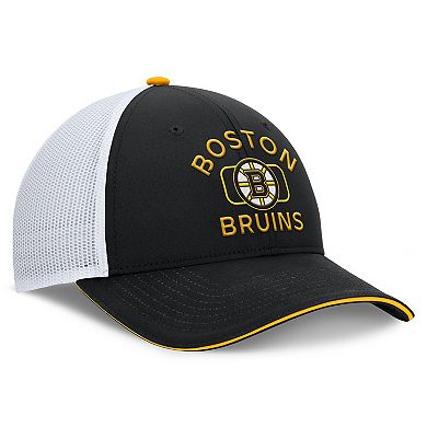 Men's Fanatics Black/White Boston Bruins Authentic Pro Rink Trucker Hat