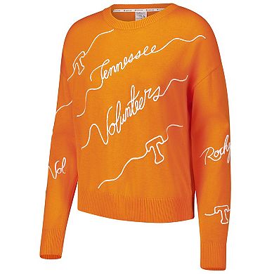 Women's Tennessee Orange Tennessee Volunteers Love Note Embroidered Sweater