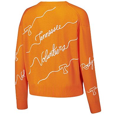 Women's Tennessee Orange Tennessee Volunteers Love Note Embroidered Sweater