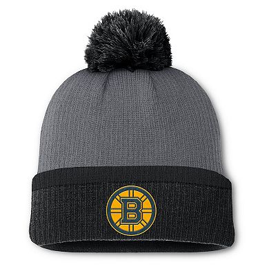 Women's Fanatics Charcoal Boston Bruins Cuffed Knit Hat with Pom