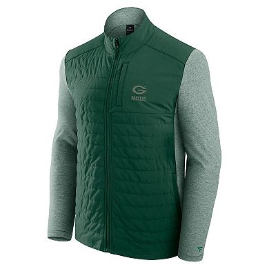 Unisex Fanatics Green/Heather Green Green Bay Packers Front Office Tonal Full-Zip Jacket