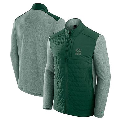 Unisex Fanatics Green/Heather Green Green Bay Packers Front Office Tonal Full-Zip Jacket