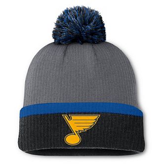 Women's Fanatics Charcoal St. Louis Blues Cuffed Knit Hat with Pom